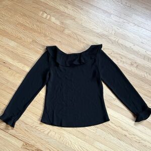 Vintage sheer ruffle collar top